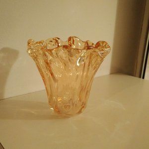 Georgous Honey Colored Italian Glass Small Vase